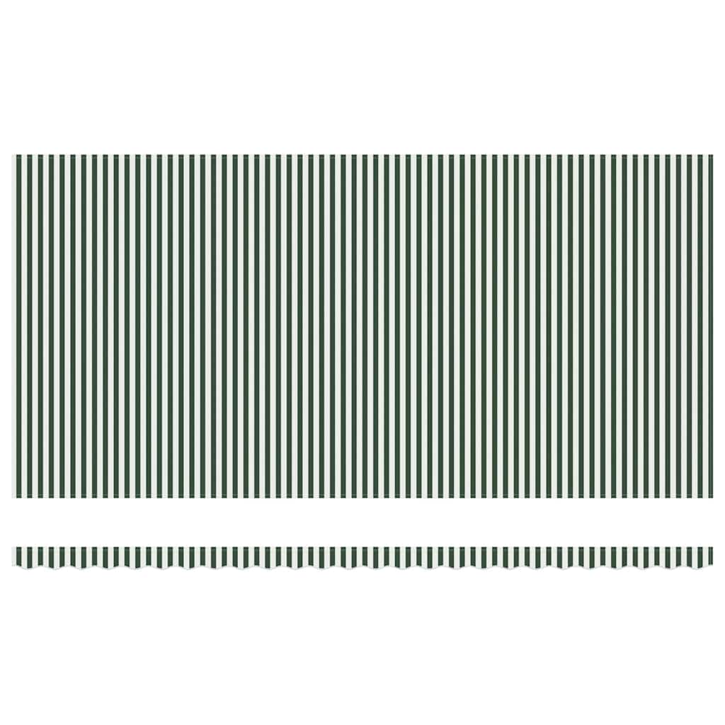 Retractable Awning Green and White 600 x 300 cm