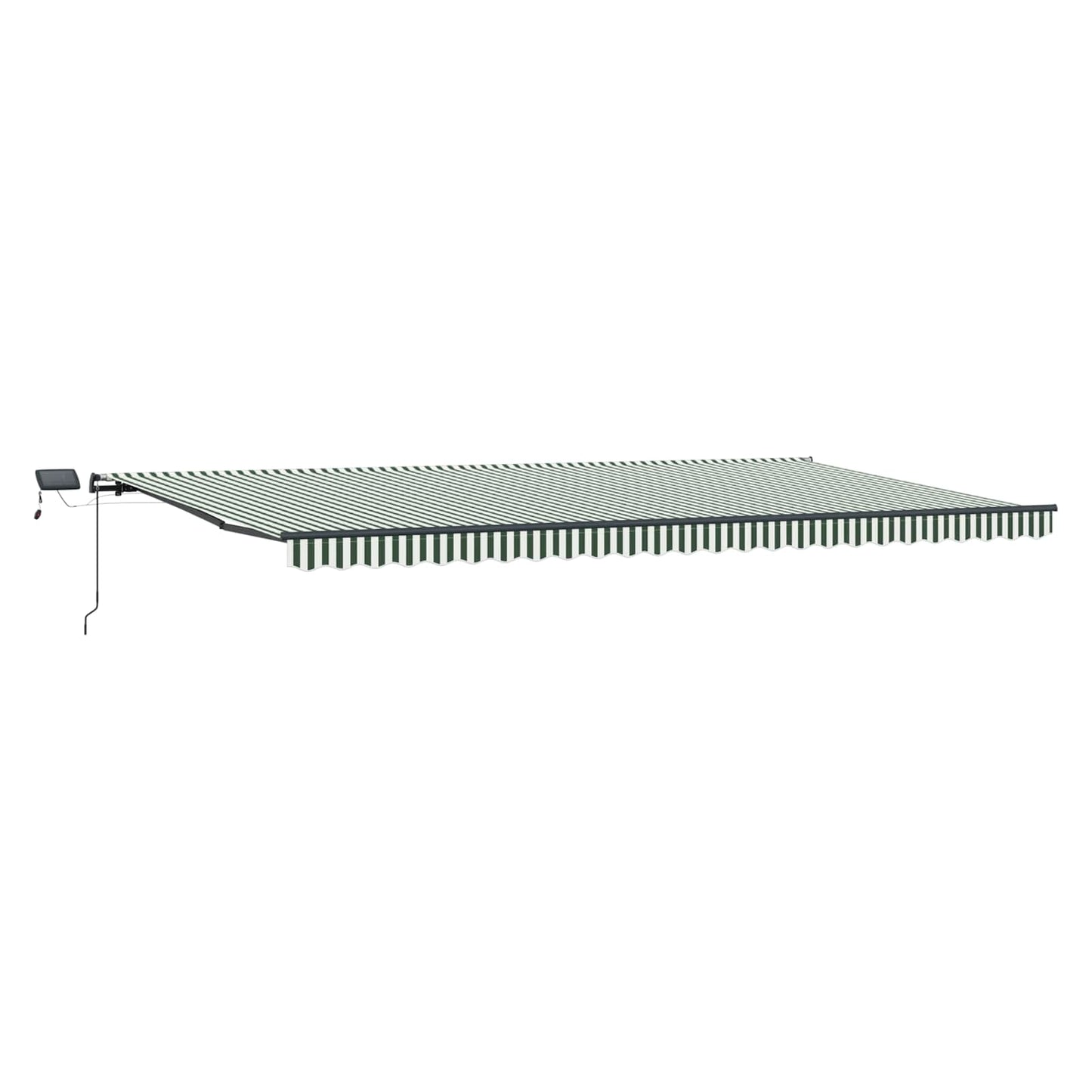 Retractable Awning Green and white 600 x 300 cm Fabric
