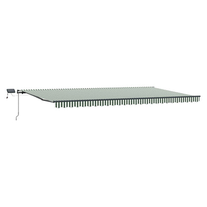 Retractable Awning Green and White 600 x 300 cm