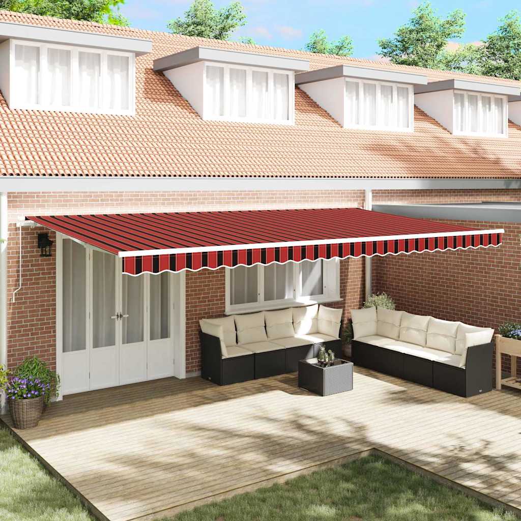 Retractable Awning Orange and Brown 600 x 350 cm