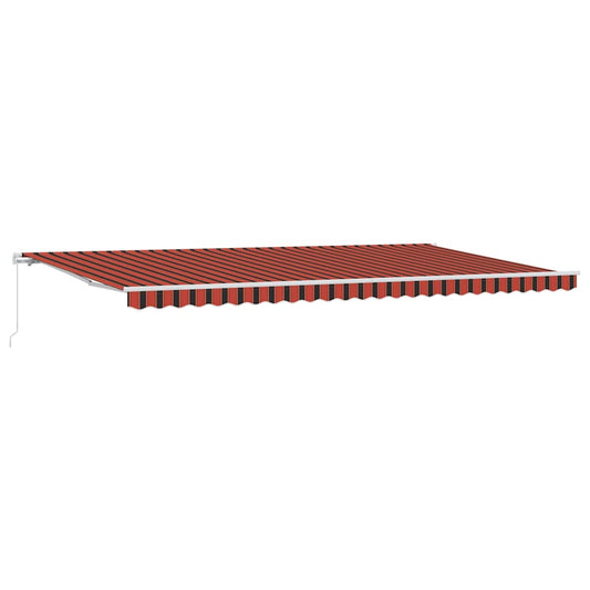 Manual Awning 6 x 3.5 m Orange and Brown Stripe 100% Polyester