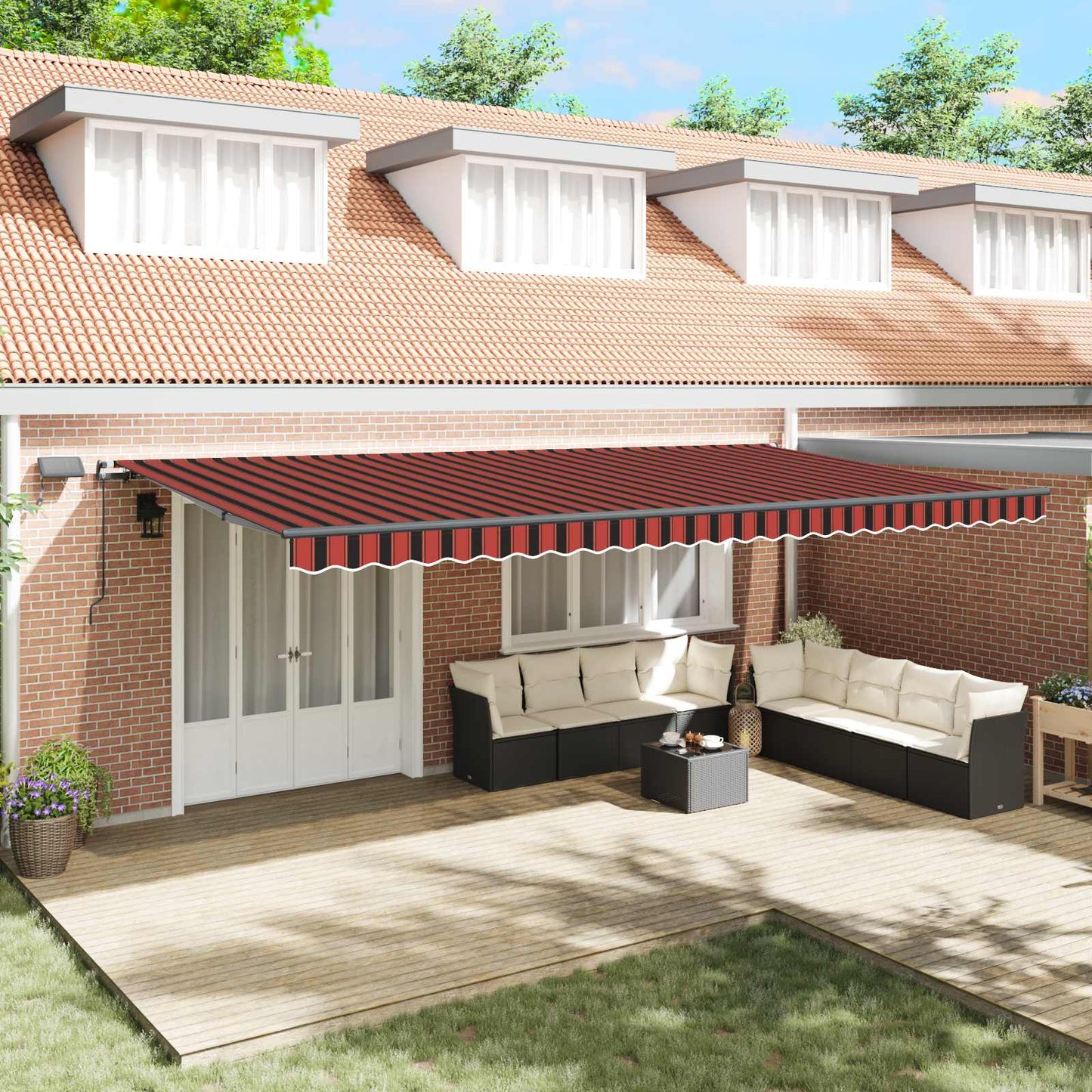 Retractable Awning Orange and brown 600 x 350 cm