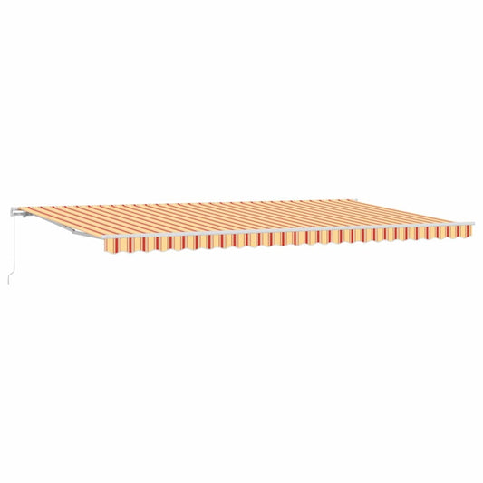 Manual Awning 6 x 3.5 m Yellow and Orange Stripe 100% Polyester