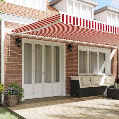 Retractable Awning Red and White 600 x 350 cm