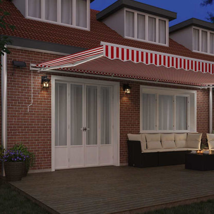 Retractable Awning Red and White 600 x 350 cm