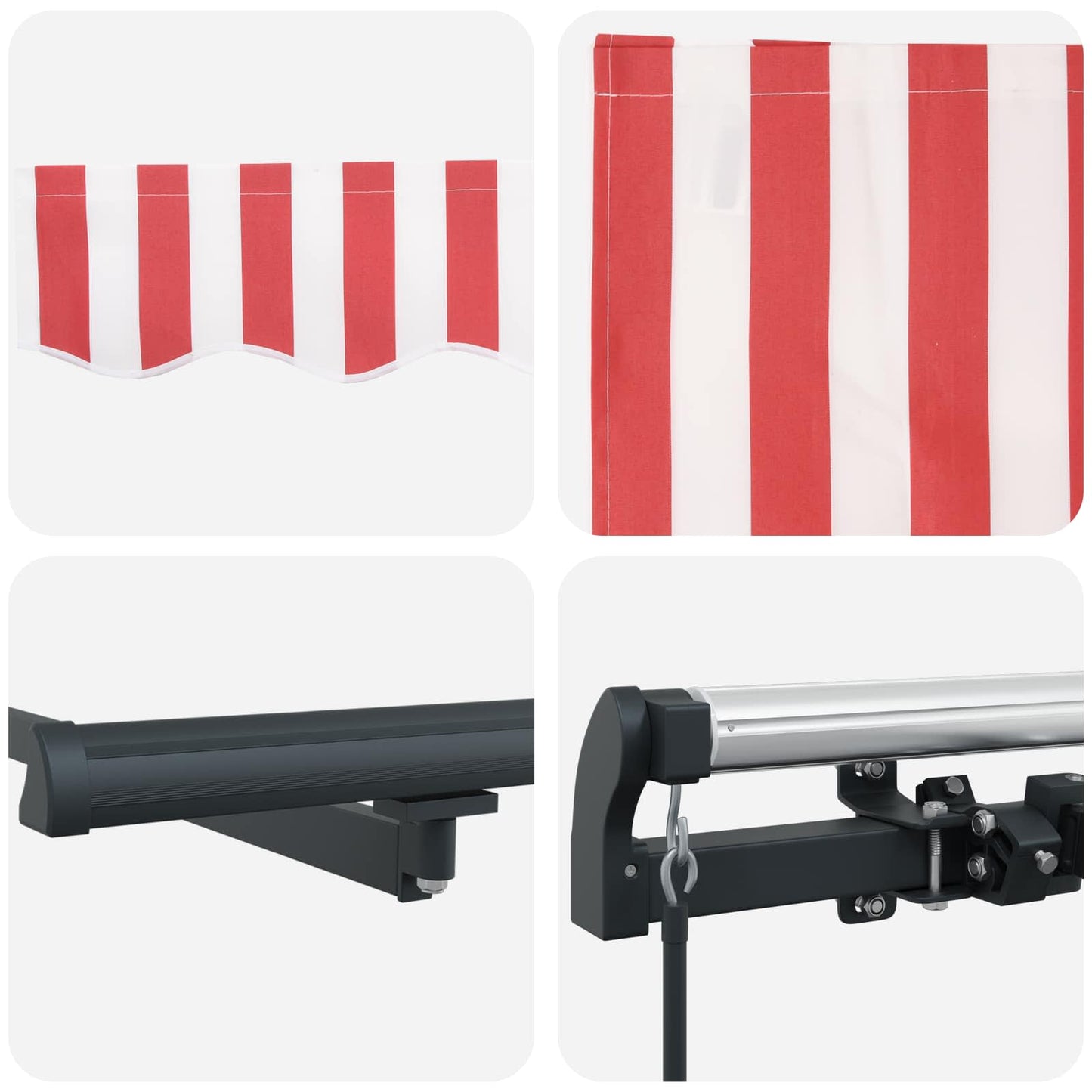 Retractable Awning Red and White 600 x 350 cm