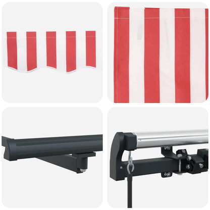 Retractable Awning Red and White 600 x 350 cm