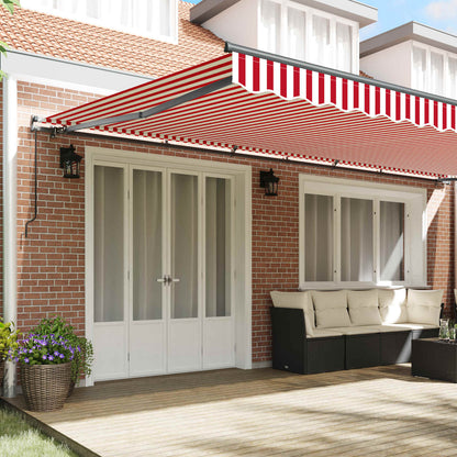 Retractable Awning Red and White 600 x 350 cm