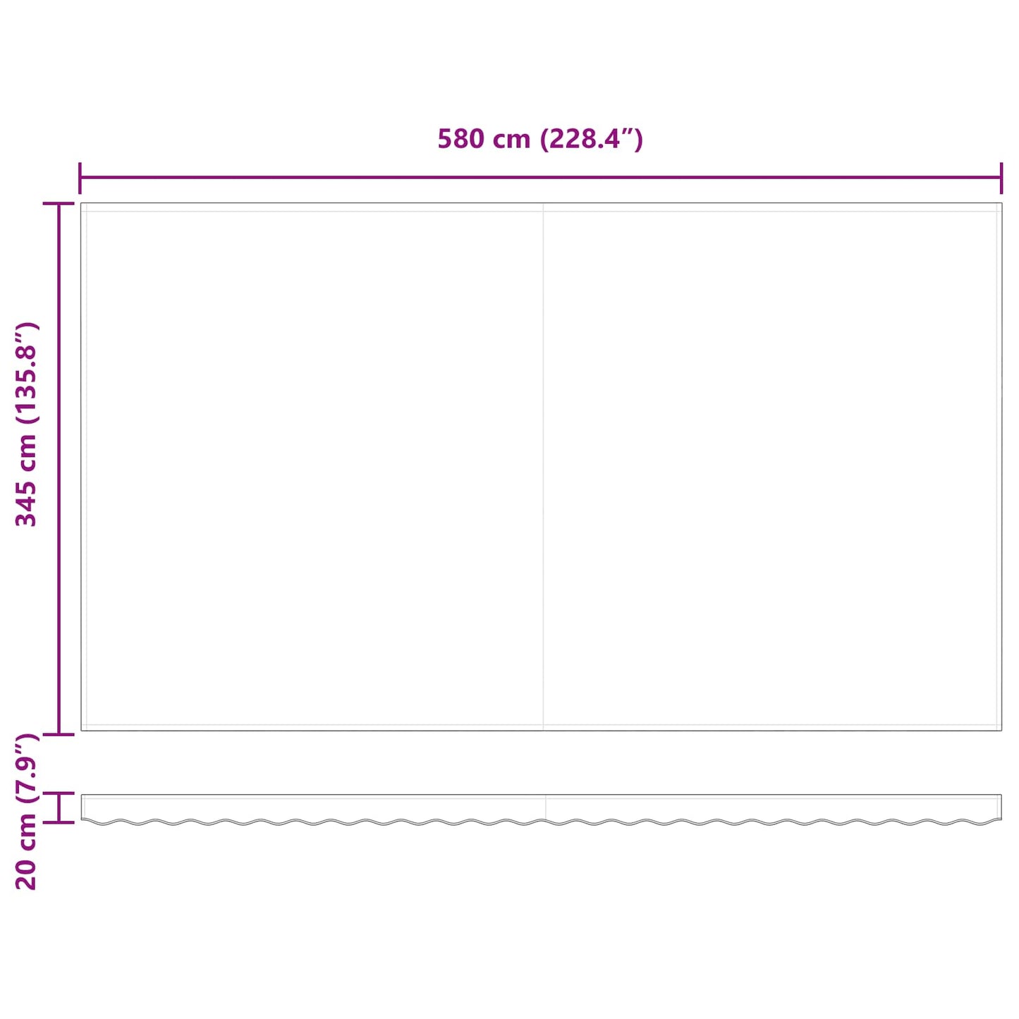 Retractable Awning Red and White 600 x 350 cm