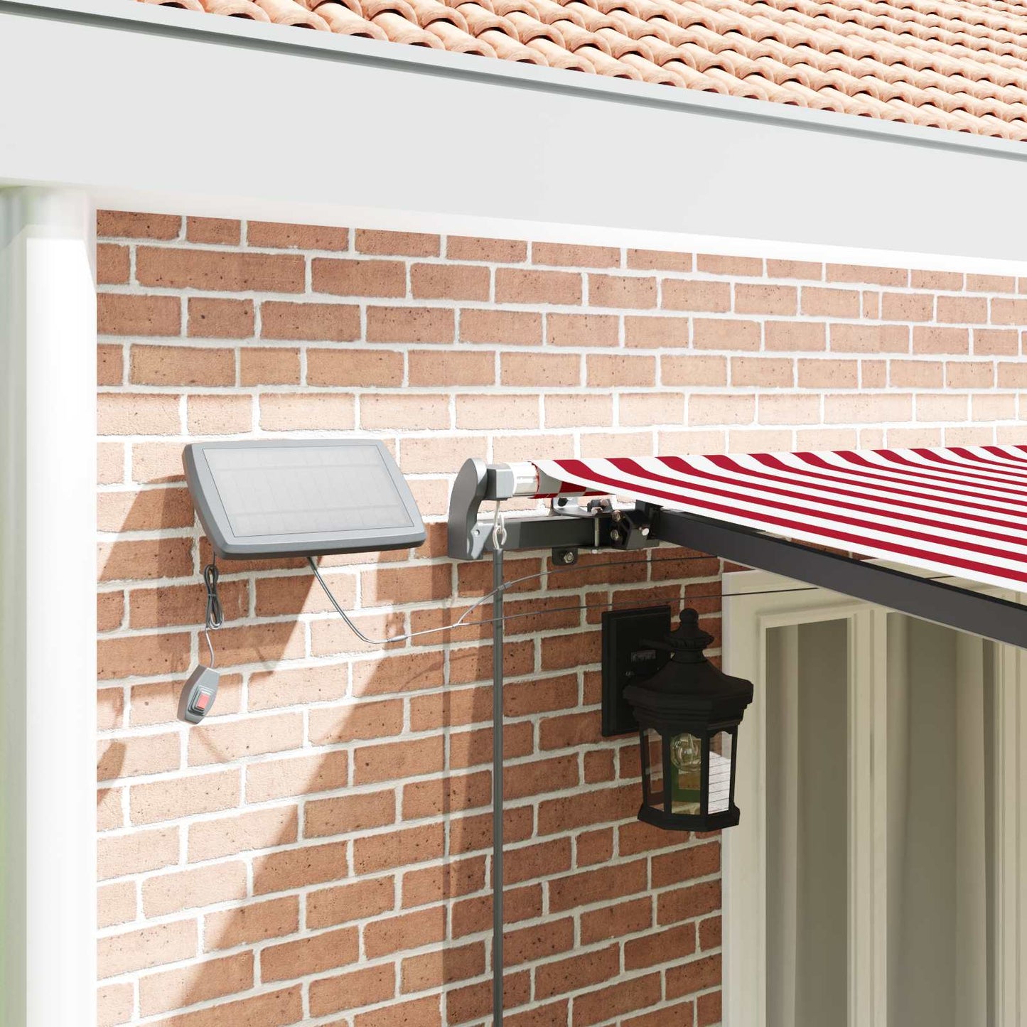 Retractable Awning Red and White 600 x 350 cm
