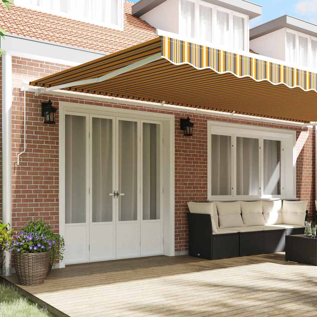 Retractable Awning Retractable Manual Multicolour 600 x 350 cm