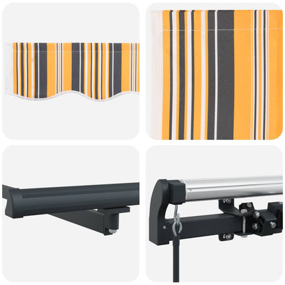 Retractable Awning Multicolour 600 x 350 cm Polyester and Steel