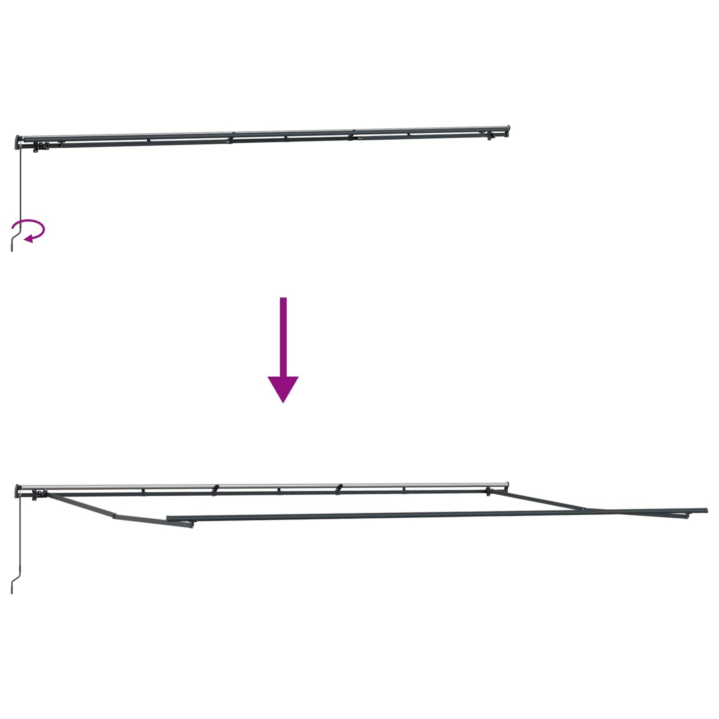 Retractable Awning Multicolour 600 x 350 cm Polyester and Steel