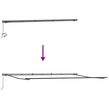 Retractable Awning Multicolour 600 x 350 cm Polyester and Steel