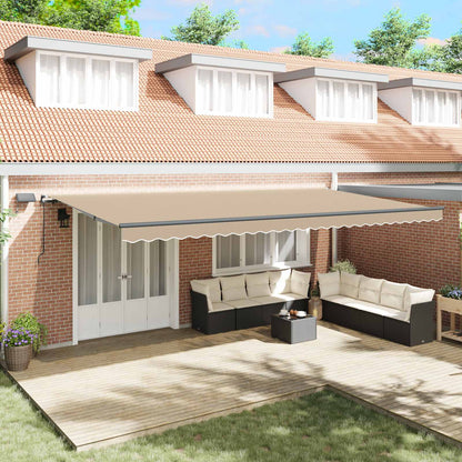 Retractable Awning Beige 600 x 350 cm Fabric