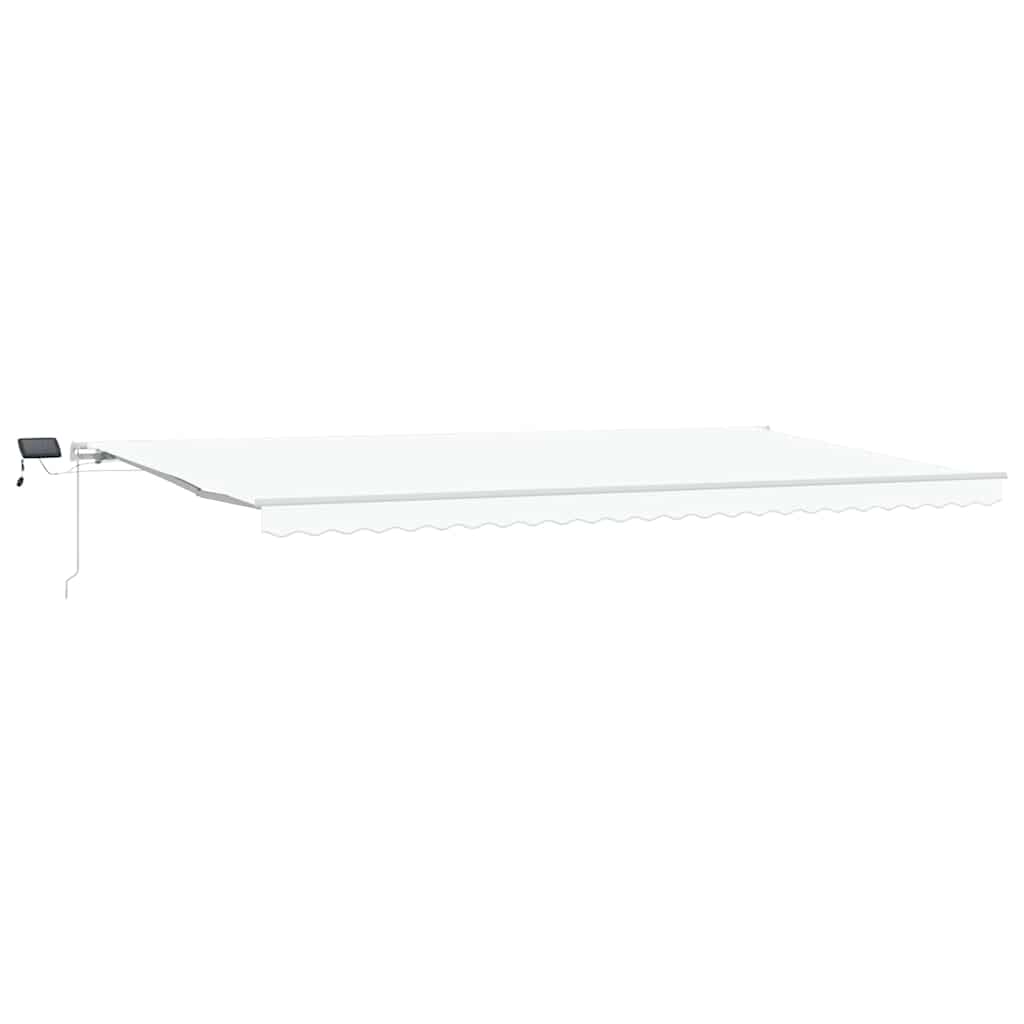 Retractable Awning White 600 x 350 cm Fabric and Aluminium