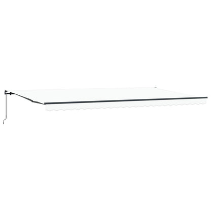 Retractable Awning White 600 x 350 cm Polyester and Aluminium