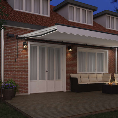 Retractable Awning White 600 x 350 cm Fabric and Aluminium