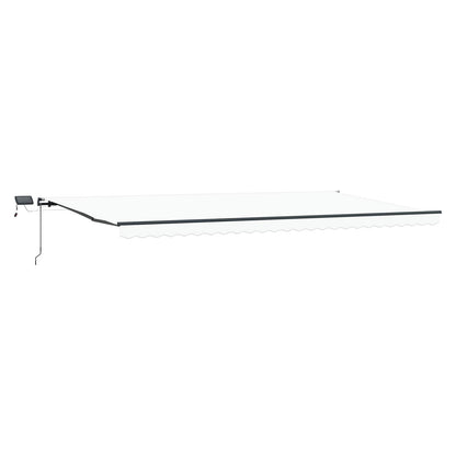 Retractable Awning White 600 x 350 cm Fabric and Aluminium