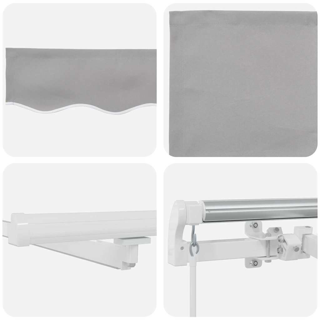 Retractable Awning Light Grey 600 x 350 cm Fabric and Steel
