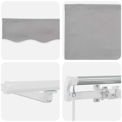 Retractable Awning Light Grey 600 x 350 cm Fabric and Steel