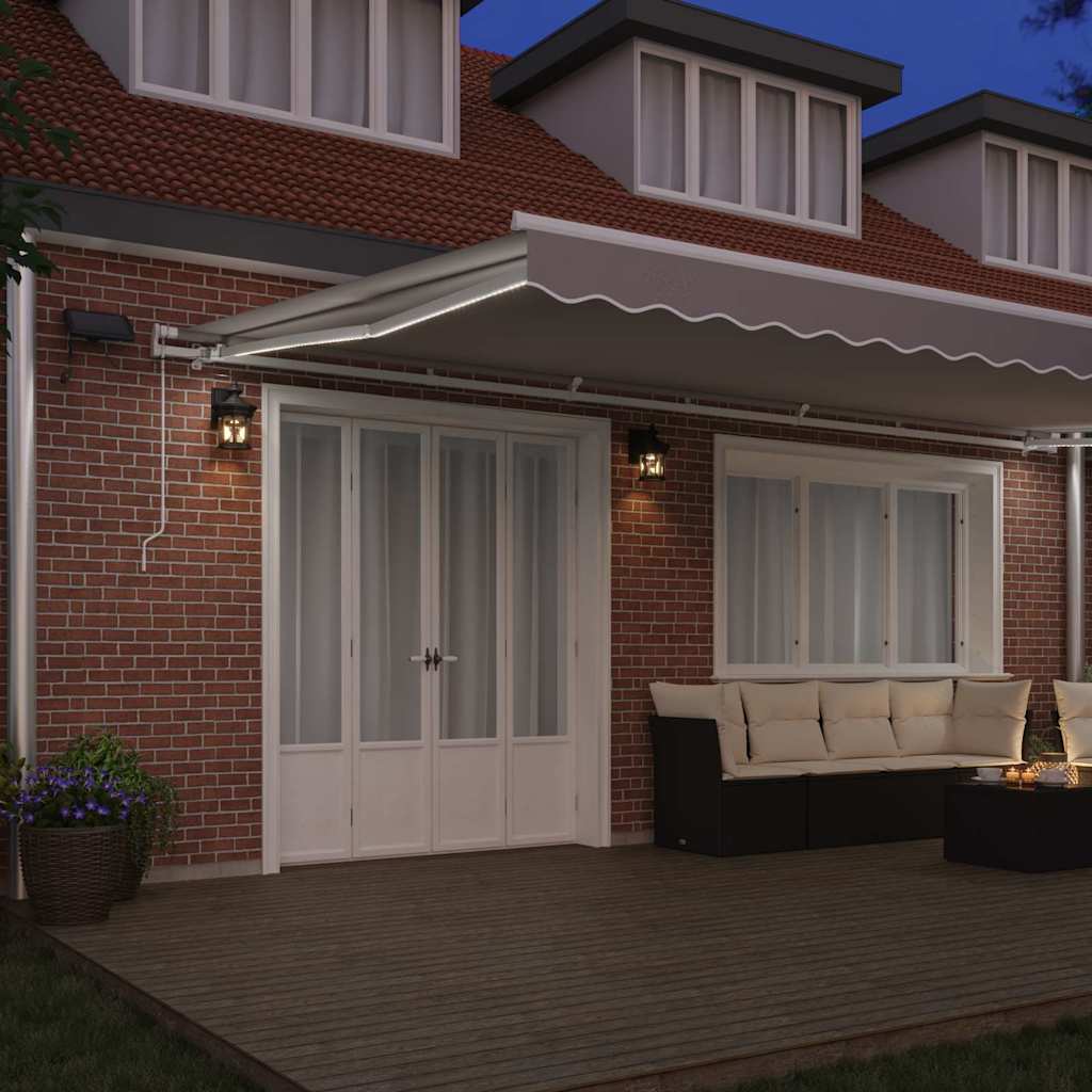 Retractable Awning Light Grey 600 x 350 cm Fabric and Steel