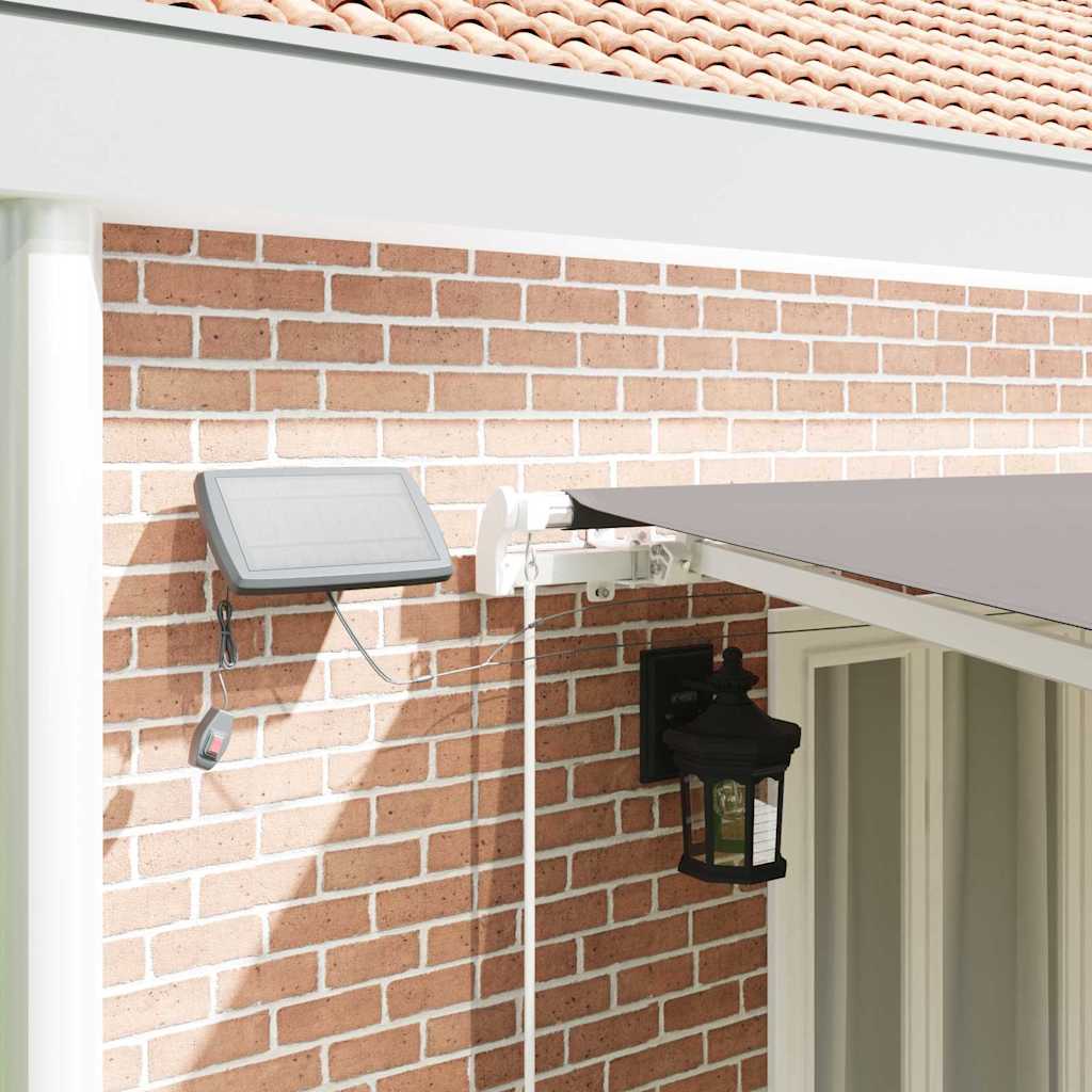 Retractable Awning Light Grey 600 x 350 cm Fabric and Steel