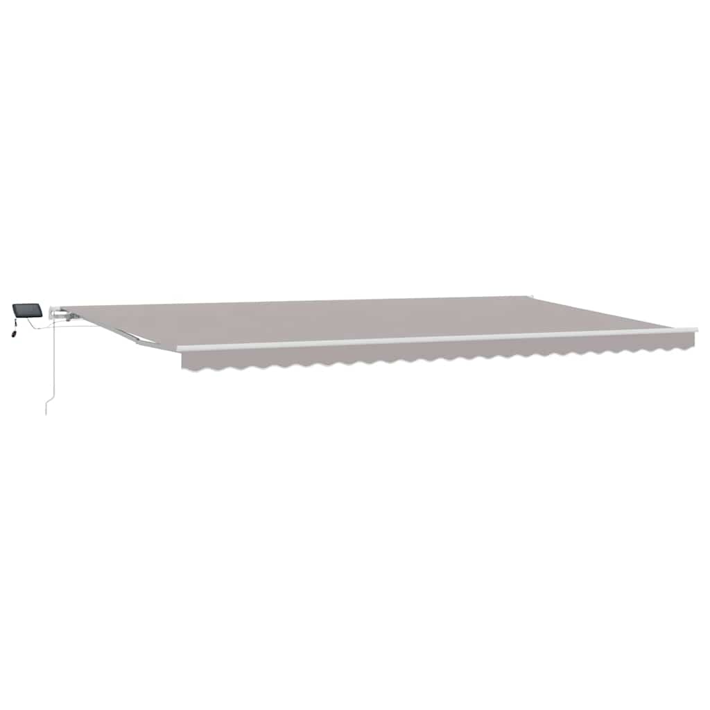 Retractable Awning Light Grey 600 x 350 cm Fabric and Steel