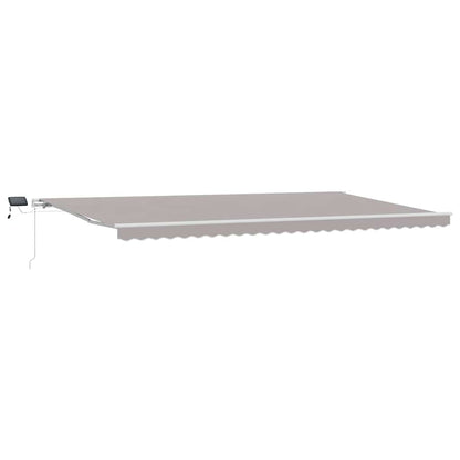 Retractable Awning Light Grey 600 x 350 cm Fabric and Steel