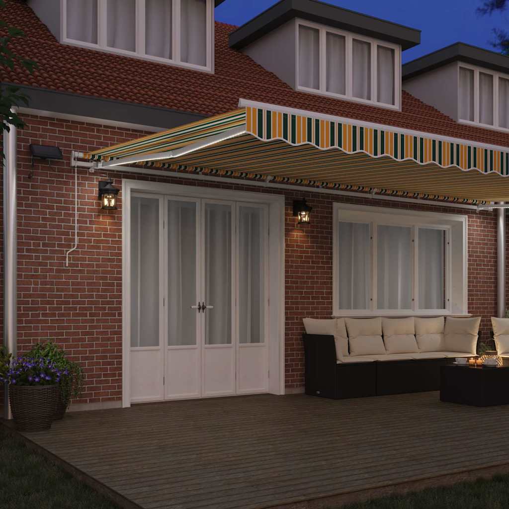 Retractable Awning Green and yellow 600 x 350 cm