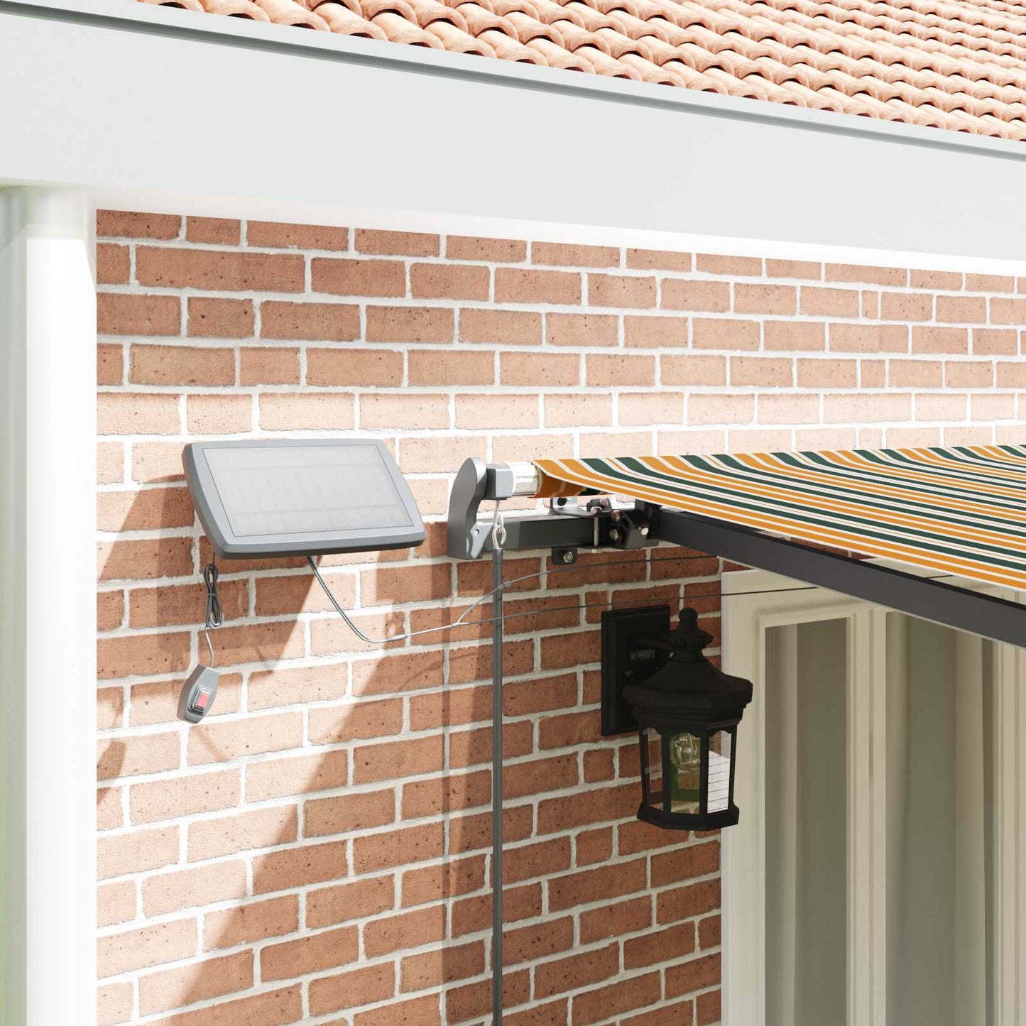 Retractable Awning Green and yellow 600 x 350 cm Fabric