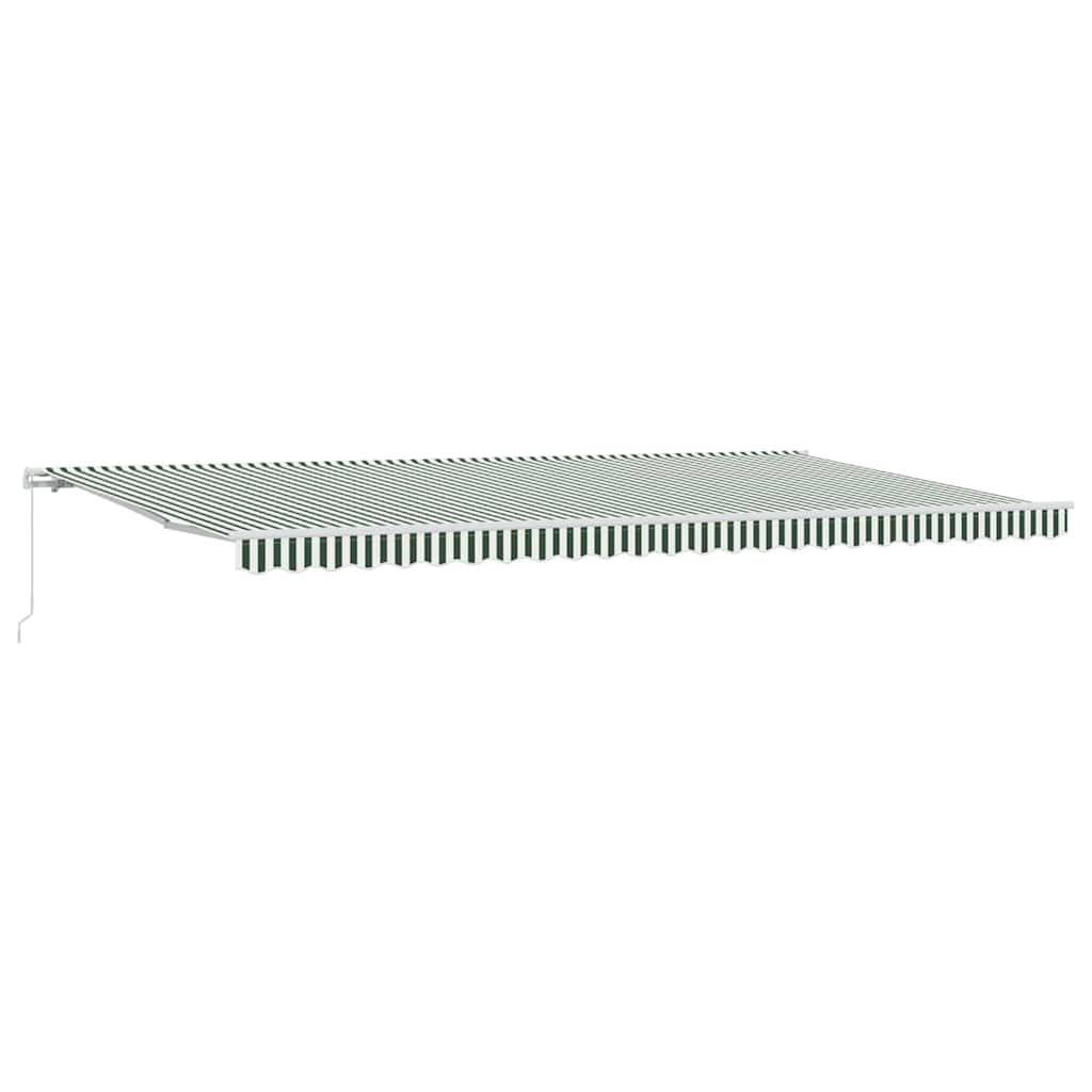 Retractable Awning Green and White 600 x 350 cm