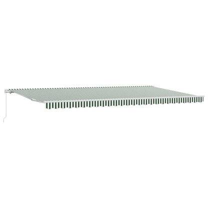 Retractable Awning Green and White 600 x 350 cm
