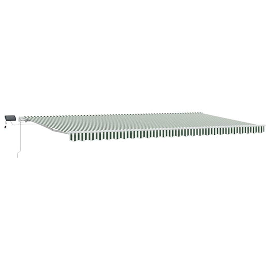 Retractable Awning Green and White 600 x 350 cm