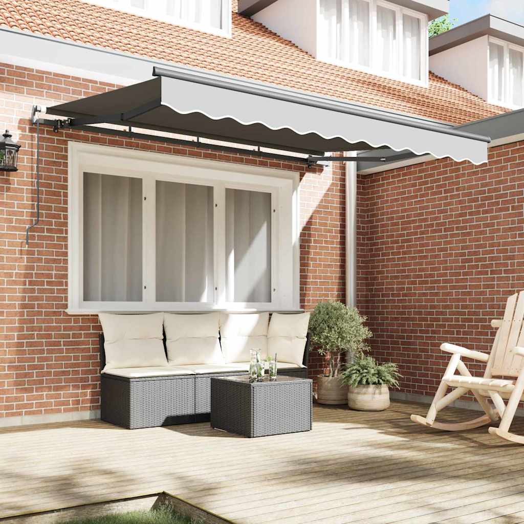 Awning Frame Retractable Manual Anthracite 3.5 x 2 m Metal