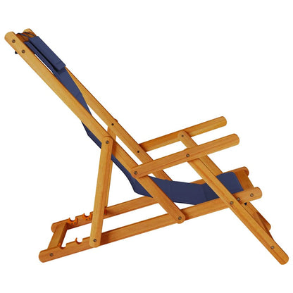 Beach Chair with Cushion Folding 2 pcs Brown Solid Acacia Wood