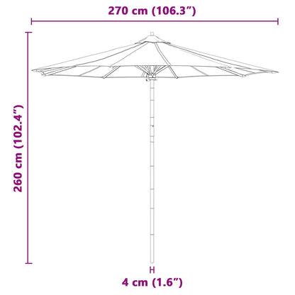 Garden Parasol Cream White Ø 270 x 260 cm Bamboo