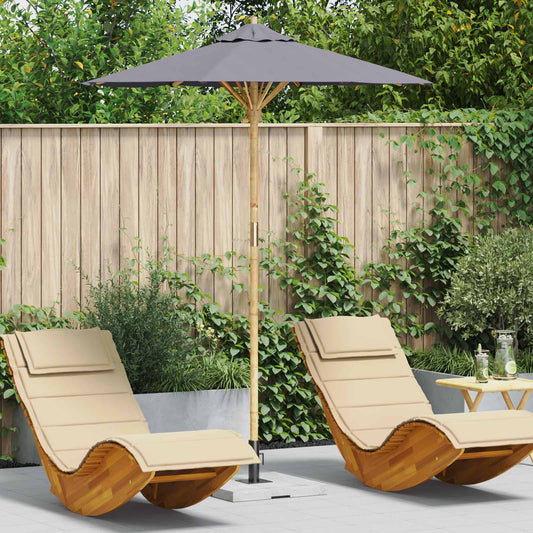 Garden Parasol Ø 180 x 230 cm Bamboo Round Dark Grey