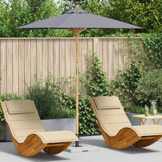 Garden Parasol Ø 217 x 230 cm Bamboo Round Dark Grey