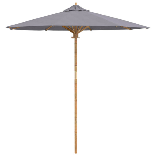 Garden Parasol Ø 217 x 230 cm Bamboo Round Dark Grey