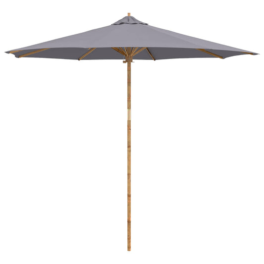 Garden Parasol Ø 270 x 260 cm Bamboo Round Dark Grey