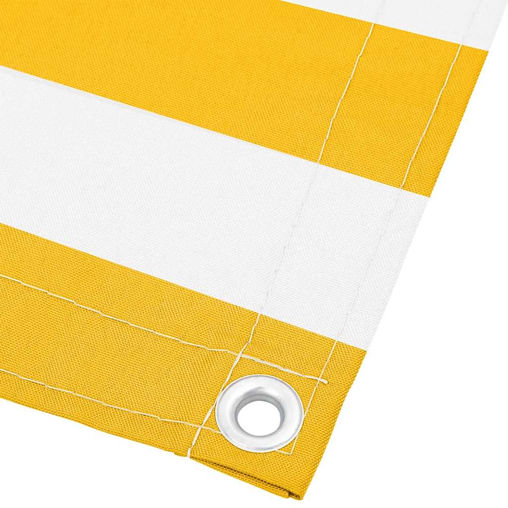 Balcony Screen Yellow and White Stripe 120x1000 cm