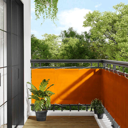 Balcony Screen Orange 75x1000 cm 100% Polyester Oxford