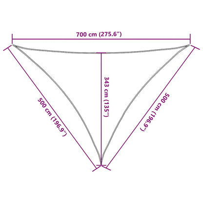 Sun Shade Sail Terracotta 7x5x5 m 100% Polyester Oxford