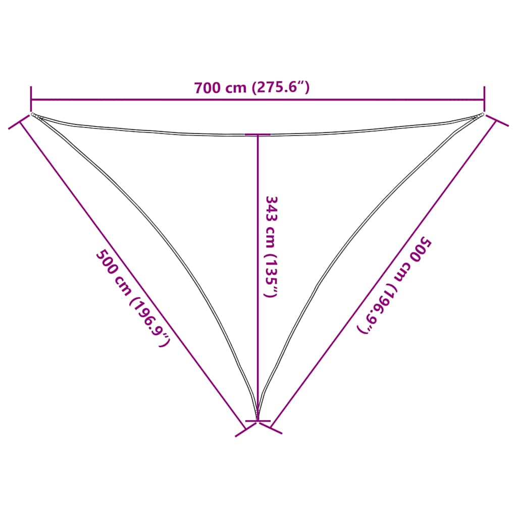 Sun Shade Sail Orange 7x5x5 m 100% Polyester Oxford
