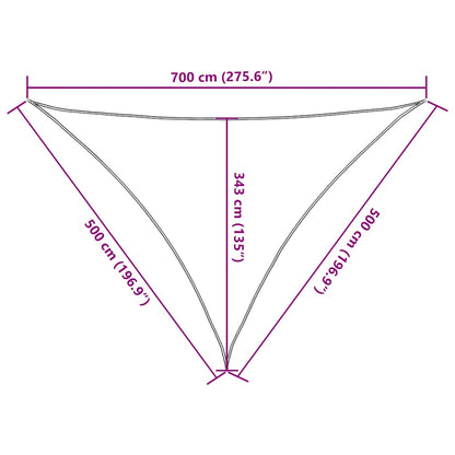 Sun Shade Sail Orange 7x5x5 m 100% Polyester Oxford