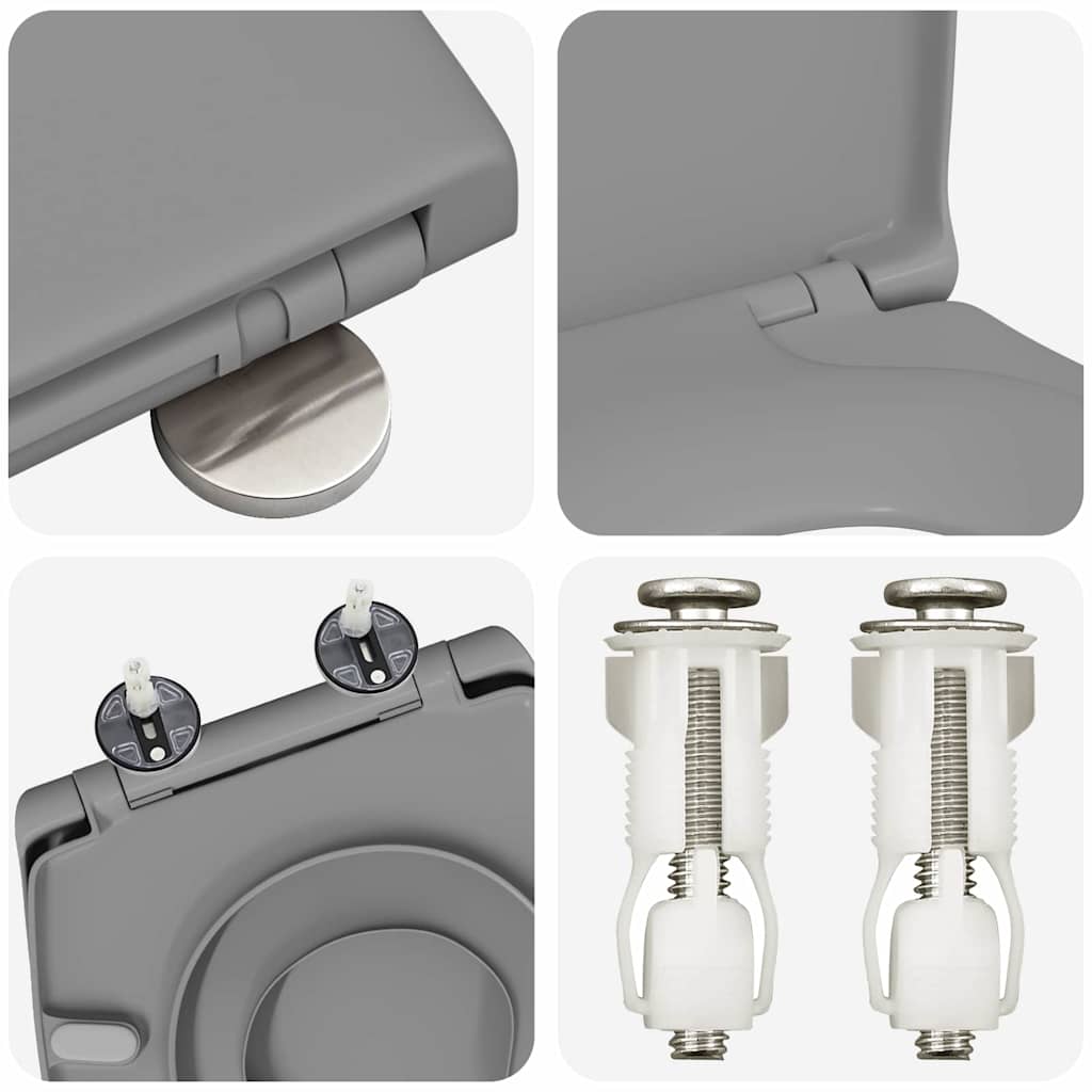 Toilet Seat Grey 47 x 37 x 4 cm Duroplast