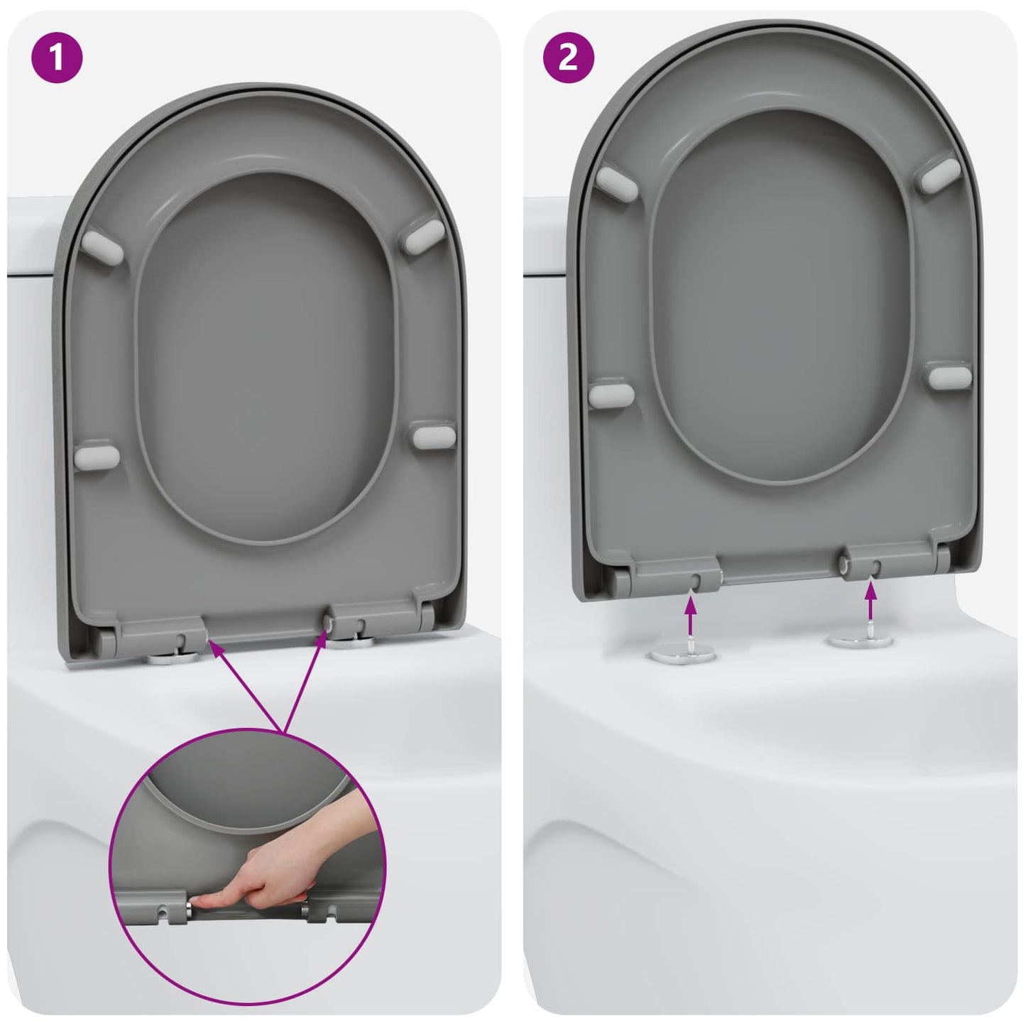 Toilet Seat Grey 49 x 36 x 4 cm Duroplast