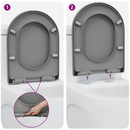 Toilet Seat Grey 49 x 36 x 4 cm Duroplast