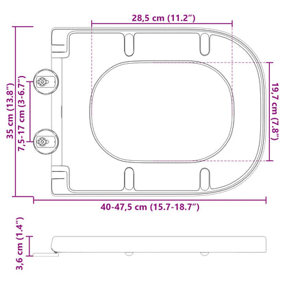 Toilet Seat White 47.5 x 35 x 3.6 cm Duroplast
